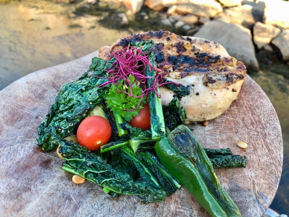 grillet kyllingfilet med svartkål