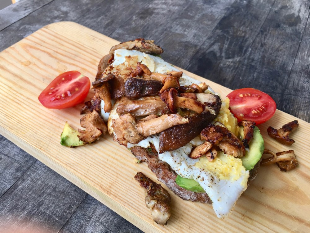 toast med egg og sopp